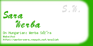 sara werba business card